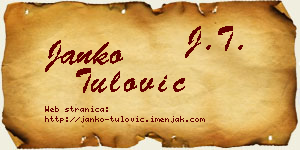 Janko Tulović vizit kartica